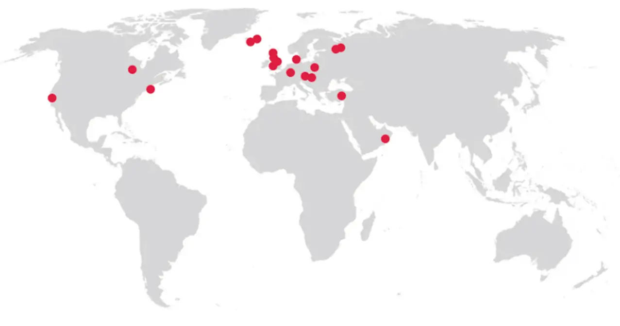 M Worldwide global locations map